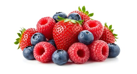 Obraz premium Strawberries, Blueberries, and Raspberries Mix
