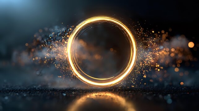 Abstract glowing circle with sparks a futuristic portal or energy ring perfect for technology and science fiction concepts