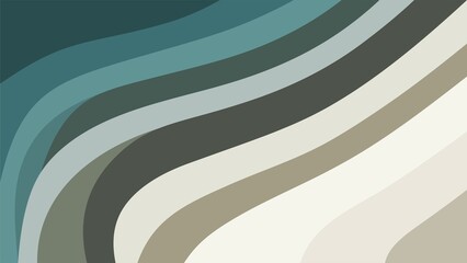 Abstract background with wavy lines in shades of blue and beige color