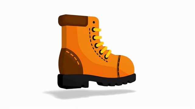 Isolated brown work boot illustration graphic on a clean white background