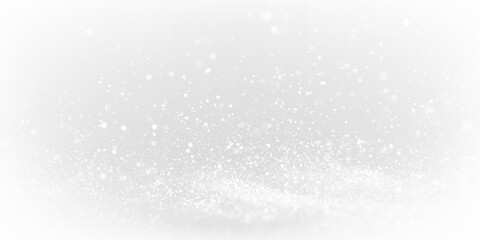 Obraz premium Gentle snowflakes fall silently against a transparent backdrop, evoking a tranquil winter scene. This serene moment captures the beauty of snowfall in a cozy environment.