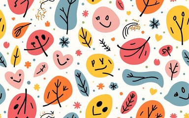 Colorful line doodle seamless pattern. Creative minimalist style art background, trendy design with basic shapes. Modern abstract color backdrop. Beautiful image. High quality