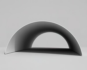 Curved Archway Structure on White Background tunnel