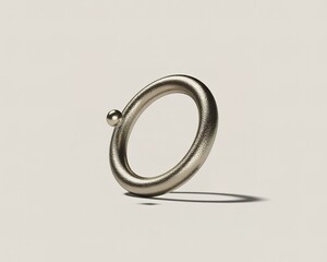 Metallic Ring with Small Sphere and Subtle Shadow circle loop