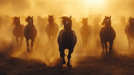 Silhouettes of horses running in a herd --ar 16:9 --stylize 250 --v 6.1 Job ID: fd7fa114-54ff-4484-bb91-7c6658ac97c3