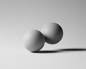 Two Smooth Gray Spheres Floating Together ball circle