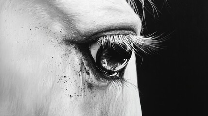 White horse with long eyelashes close-up --ar 16:9 --stylize 250 --v 6.1 Job ID: 519428bf-0ca3-475c-93b6-962e7ddb867b