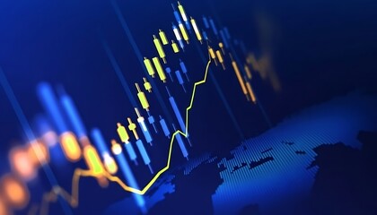 Stock market or forex trading graph in futuristic concept suitable for financial investment or Economic trends business idea and all art work design. graphs and financial chart investment.