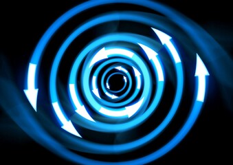 abstract blue spiral arrows background