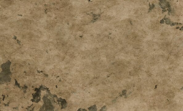 A textured, aged brown surface with irregular dark grey and black splotches and fibers, creating a vintage, worn, and organic abstract background