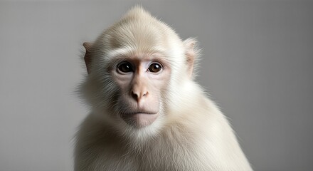 Fototapeta premium Albino monkey portrait with a serious expression.