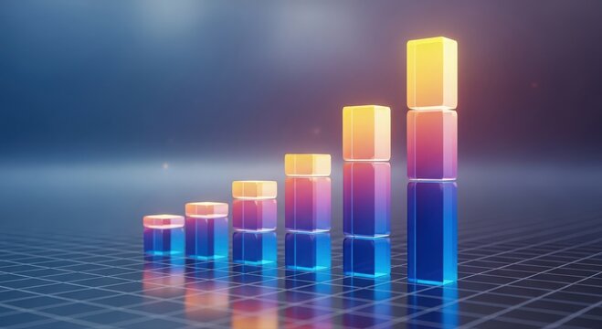revenue and market growth visualization, bright ascending chart depicting corporate financial progress