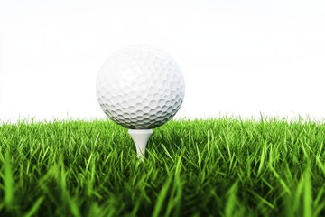 Fototapeta premium Golf ball on tee in vibrant green grass (4)