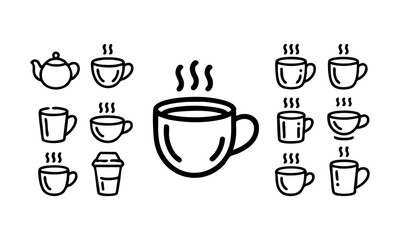 Doodle Coffee Cup Vector Illustration Set
 Vector illustration, easily editable. 
