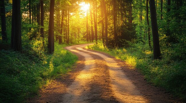 Sunlit forest path (11) - Powered by Adobe