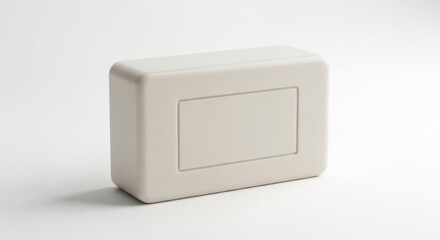 Minimalist white rectangular soap on light background