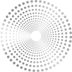 White-gray gradient halftone tech dot circular pattern