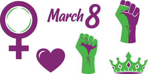 International women s day march 8th symbols of empowerment and equality