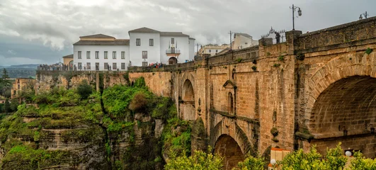 Handdoek met foto Ronda Puente Nuevo Ronda, Spain. Mirador del Puente Nuevo. Historic town of Andalusia. Travel and tourism beautiful cities of Spain    © Alvov