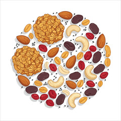  Healthy Mixed Nuts and Seeds Circle