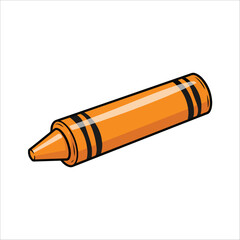 Orange Wax Crayon for Drawing