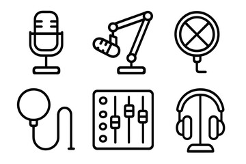 Essential podcasting and audio recording equipment featuring microphones and mixer