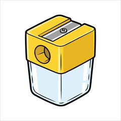 Yellow Pencil Sharpener with Shavings Container