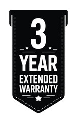 Three year extended warranty badge emblem
