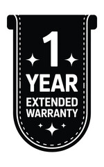 Black and white emblem for one year extended warranty