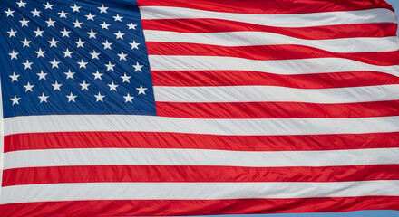 Obraz premium Waving American Flag Symbolizing Patriotism, Freedom, and National Pride for July 4th, Memorial Day Events, and Political Campaigns, A Symbol of Unity