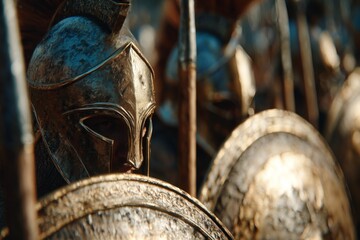 The Hidden Gaze of an Ancient Greek Warrior Behind His Helmet and Shield