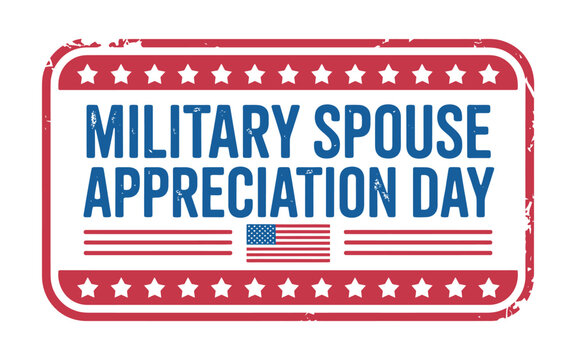 Military spouse appreciation day celebration with american flag