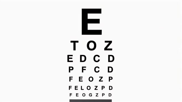 Medical eye test chart for visual acuity examination and ophthalmology diagnostics