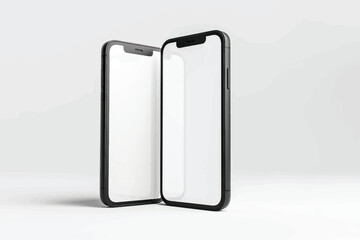 Modern smartphone with blank screen isolated on white background, sleek mobile device design, high-quality product mockup suitable for technology, app display, and advertising presentations.