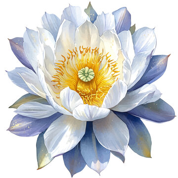 Parodia Flower, elegant watercolor vector illustration with flowing lines and gentle color transitions, isolated on a white background.
