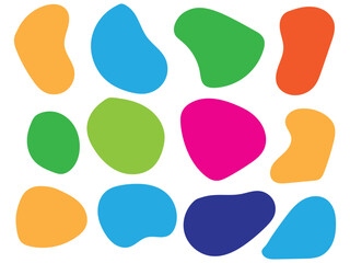 Colorful liquid blob shadows random shapes icon vector. cube drops shapes blob symbol. vector illustration.