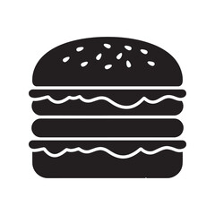 Silhouette of a big burger with complete layers