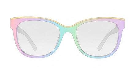 Fototapeta premium Fashionable eyeglasses feature a striking pastel gradient color treatment on the frame