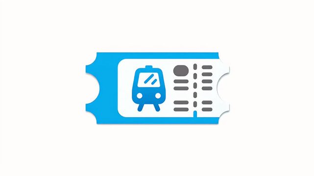 Minimalist blue event ticket or coupon icon isolated on a plain white background