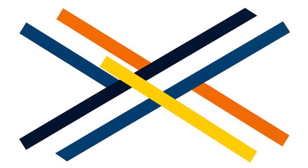 Abstract colorful stripes crossing on white background geometric illustration design modern shape line