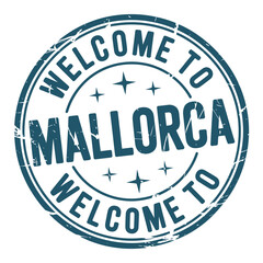 Welcome to mallorca vintage stamp design