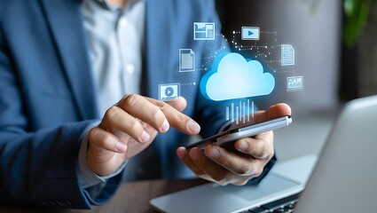 Cloud computing and data management using smartphone and digital services