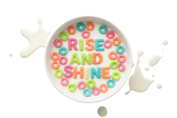 Cereal Bowl with “Rise and Shine” Message