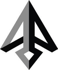 Abstract Arrowhead Icon Vector Illustration Symbolizing Direction and Progress Forward