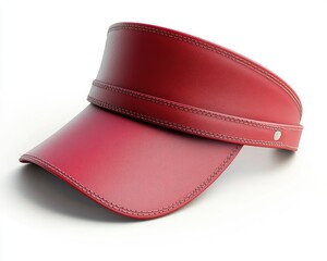 Red leather visor cap (5)