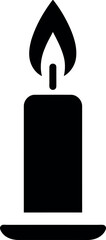 Minimalist glowing candle icon with soft flame and clean symbolic design elements - vector illustration
