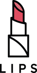 Lipstick Icon Vector Illustration Symbolizing Beauty and Cosmetics in a Modern Style