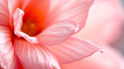 Delicate Pink Flower Macro View  Soft Petals Bloom  Natures Beauty Up Close  Spring Floral Background  Garden Blossom Art background