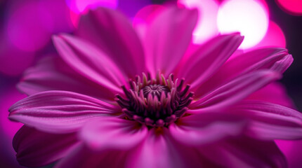 Vibrant Pink Flower Macro Floral Petals  Bokeh background