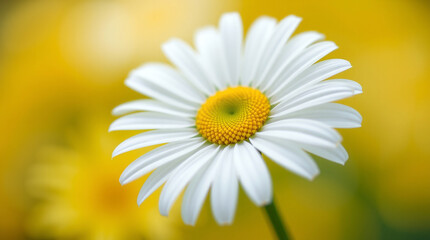 Bright Daisy Bloom Yellow Background Floral View background